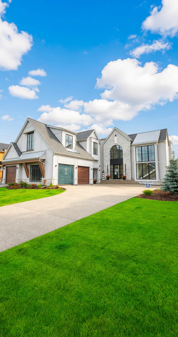 Modern Canadian home with manicured lawn